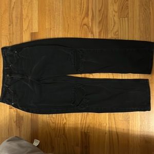 High rise black ripped jeans size 8 American Eagle